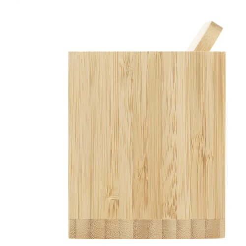 Bamboo Penhouder Met Draadloze Oplader Bruin