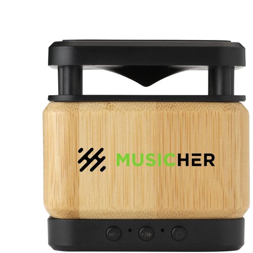 Bamboo Block Speaker Met Draadloze Oplader Bamboe
