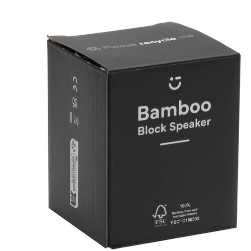 Bamboo Block Speaker Met Draadloze Oplader Bamboe