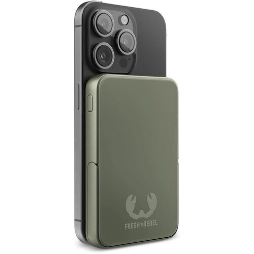 2PBM5000| Fresh 'n Rebel Geschikt voor MagSafe Draadloze Powerbank 5000mAh dried green